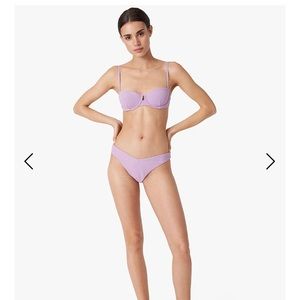 Onia croc textured underwire mid-rise bikini set
